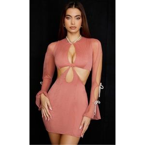 House of CB Rose Crystal Trim Cutout Mini Dress, Size S